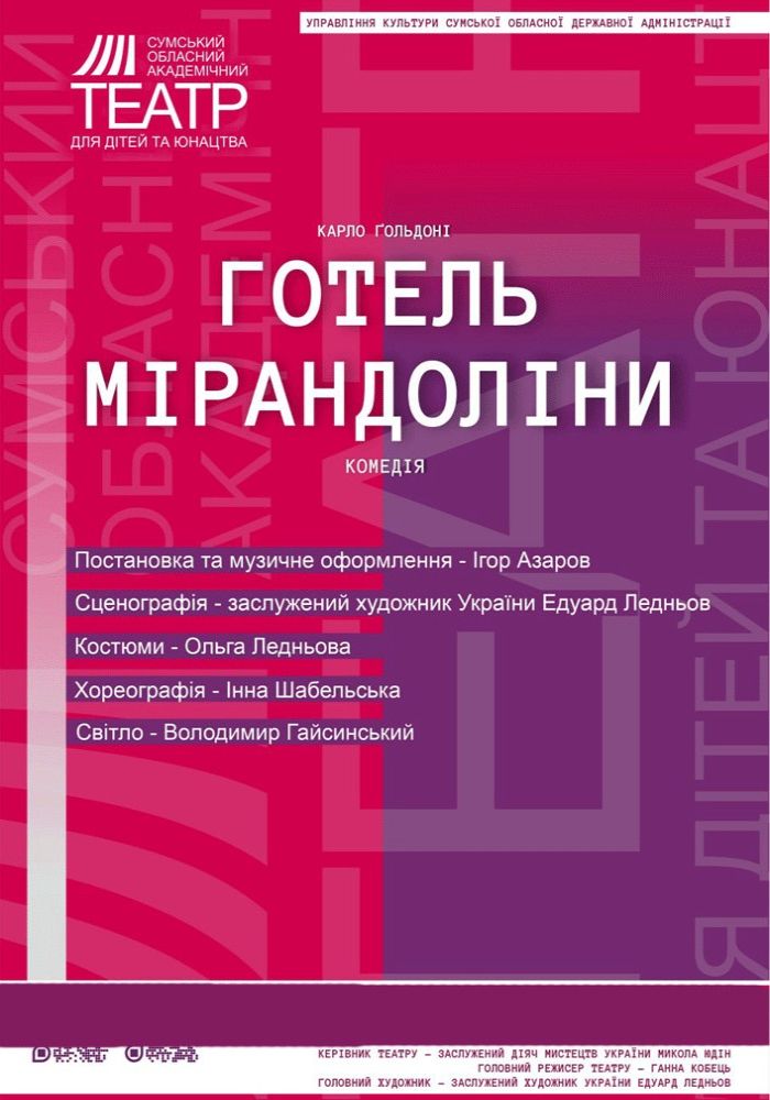 Прем`єра. «Готель Мірандоліни» (Сумський театр для дітей та юнацтва) Прем`єра. «Готель Мірандоліни» (Сумський театр для дітей та юнацтва)