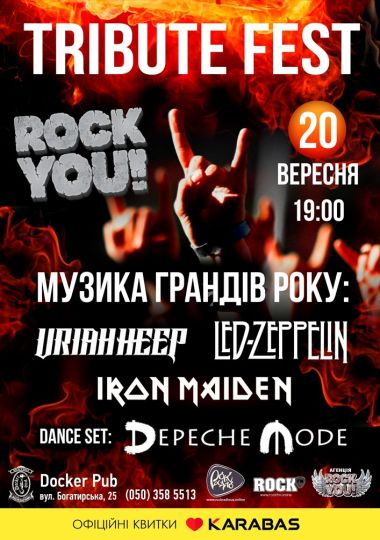 TRIBUTE FEST - Uriah Heep - Led Zeppelin - Iron Maiden - Depeche Mode - ROCK YOU!