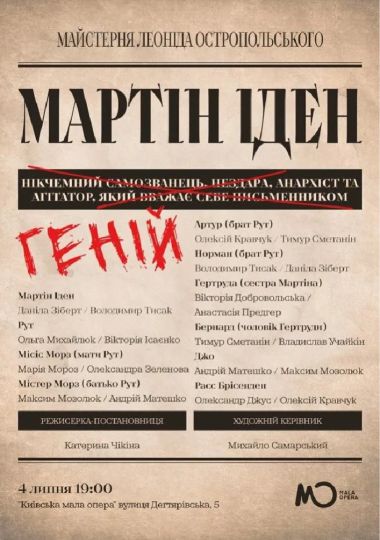 Вистава «Мартін Іден»