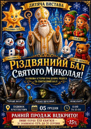 Новорічна шоу-вистава «Різдвяний бал Святого Миколая»