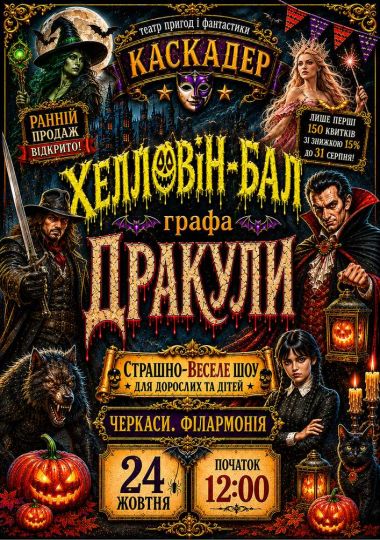 Страшно весела шоу-вистава «Хелловін-бал графа Дракули»