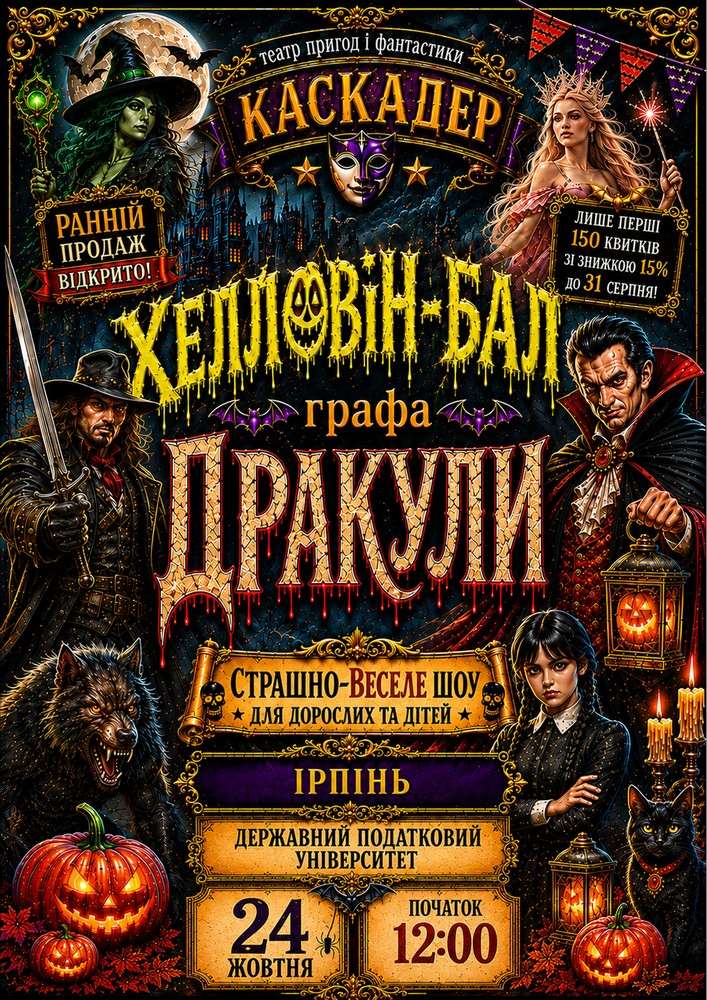 Страшно весела шоу-вистава «Хелловін-бал графа Дракули»