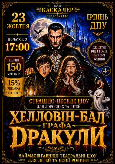 Страшно весела шоу-вистава «Хелловін-бал графа Дракули»