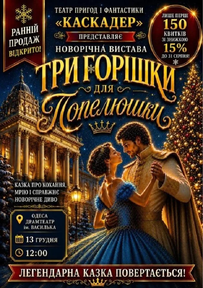 Новорічна музична вистава «Три горішки для Попелюшки»