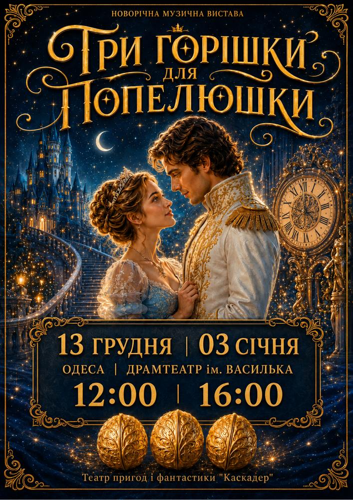 Новорічна музична вистава «Три горішки для Попелюшки»