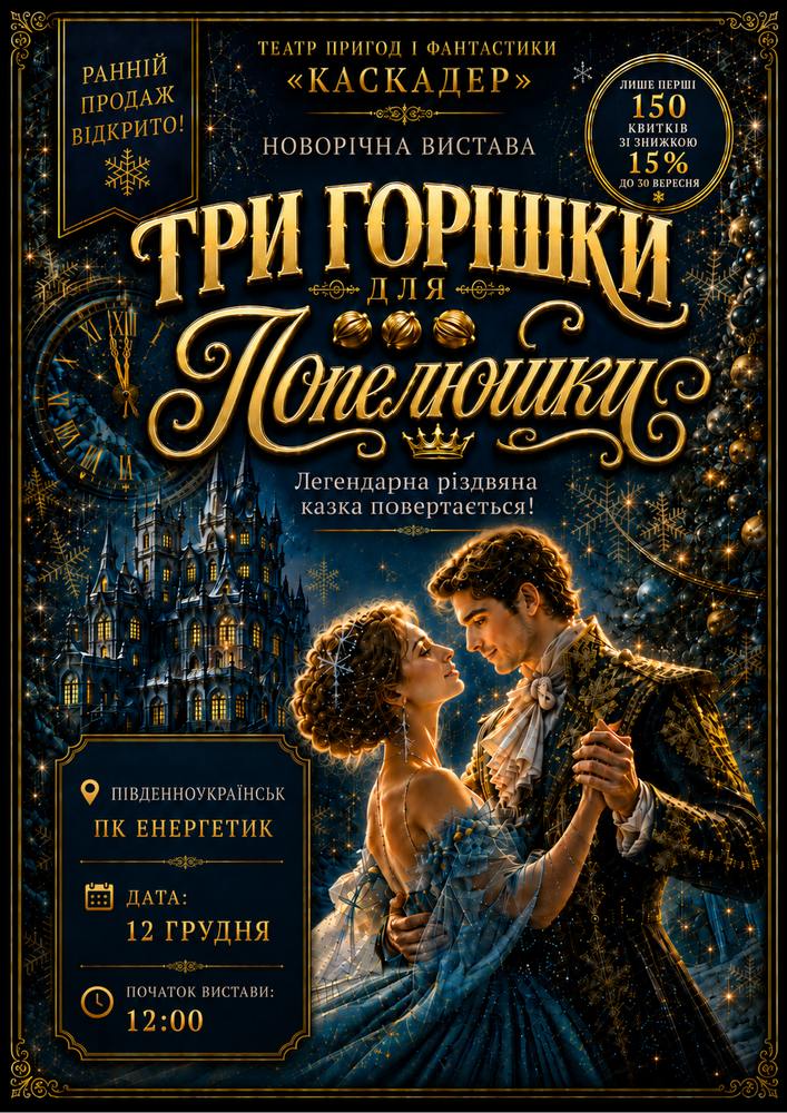 Новорічна музична вистава «Три горішки для Попелюшки»