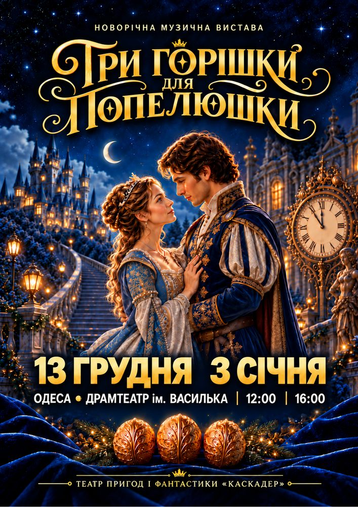 Новорічна музична вистава «Три горішки для Попелюшки»