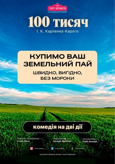 Прем`єра. «Сто тисяч» (театр ім. М. Л. Кропивницького)