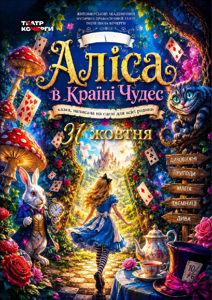 Казка «Аліса в країні чудес» та ігрова програма (Театр ім. І. Кочерги)