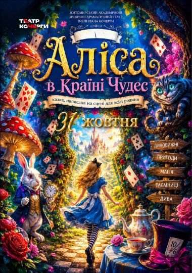 Казка «Аліса в країні чудес» та ігрова програма (Театр ім. І. Кочерги)