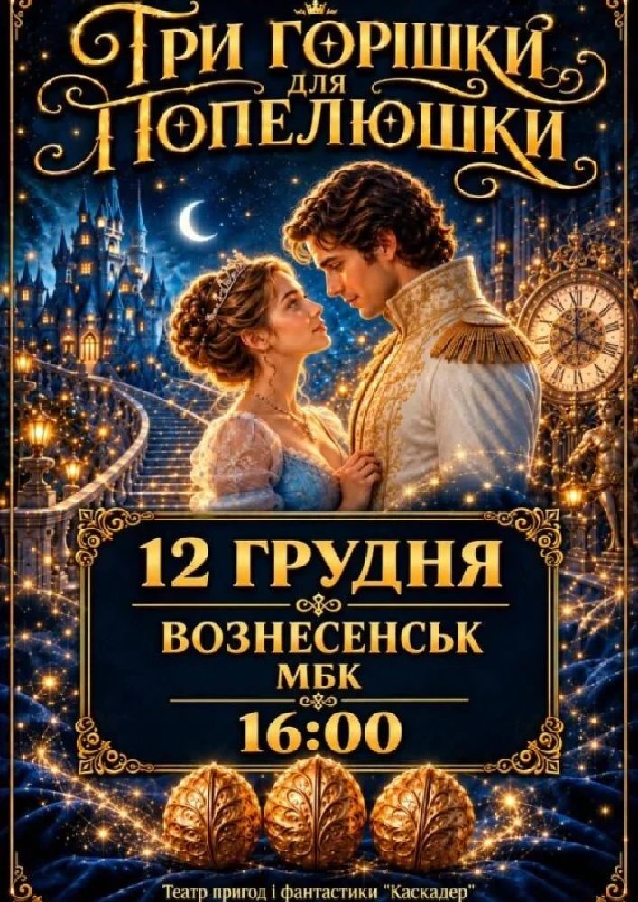 Новорічна музична вистава «Три горішки для Попелюшки»